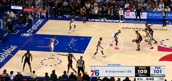 半岛体育注册网址-奋力追赶!76人1分25秒内外开花打出9-0攻击波 追到个位数分差